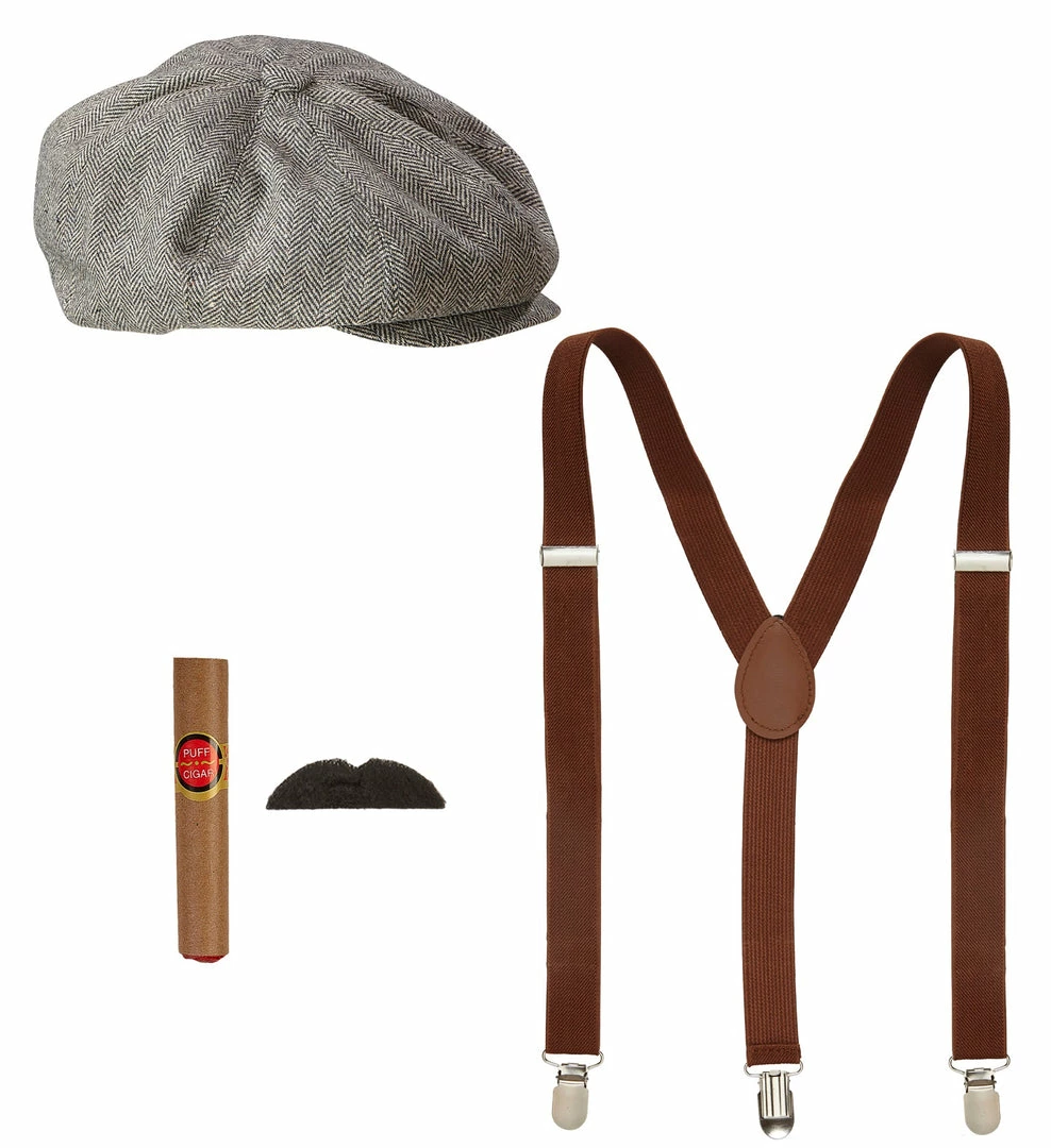 Widmann 1920's 1920s Men's Gangster Costume Accessories Kit 3 Widmann 1920's 1920s Men's Gangster Costume Accessories Kit