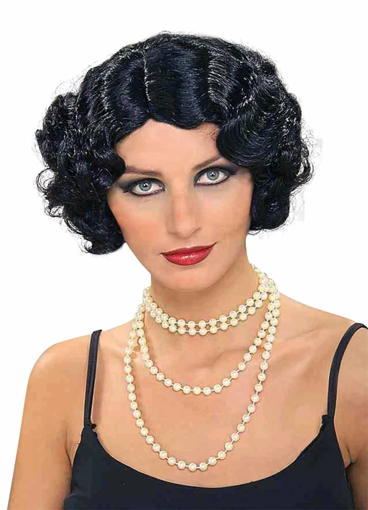 Bristol 1920s Vintage Hollywood Flapper Wig Black 1920's 3 Bristol 1920s Vintage Hollywood Flapper Wig Black 1920's