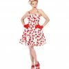 Widmann 1950's Rockabilly Cherry Dress White