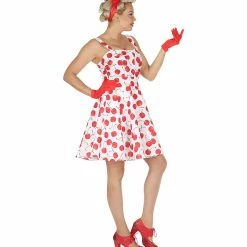 Widmann 1950's Rockabilly Cherry Dress White 7 Widmann 1950's Rockabilly Cherry Dress White