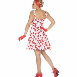Widmann 1950's Rockabilly Cherry Dress White 8 Widmann 1950's Rockabilly Cherry Dress White
