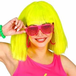 Widmann 1980's Neon Pink Shutter Glasses