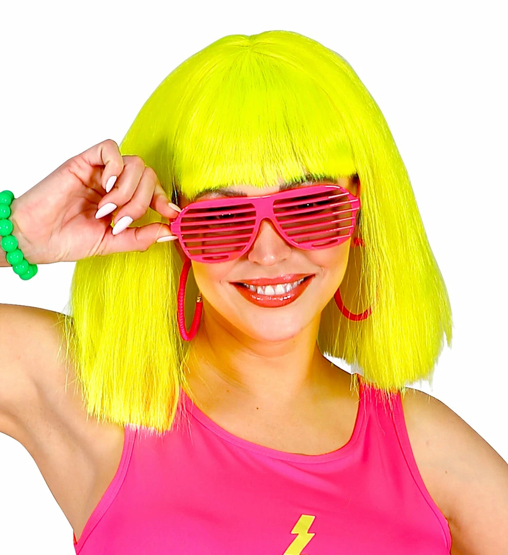 Widmann 1980's Neon Pink Shutter Glasses 4 Widmann 1980's Neon Pink Shutter Glasses