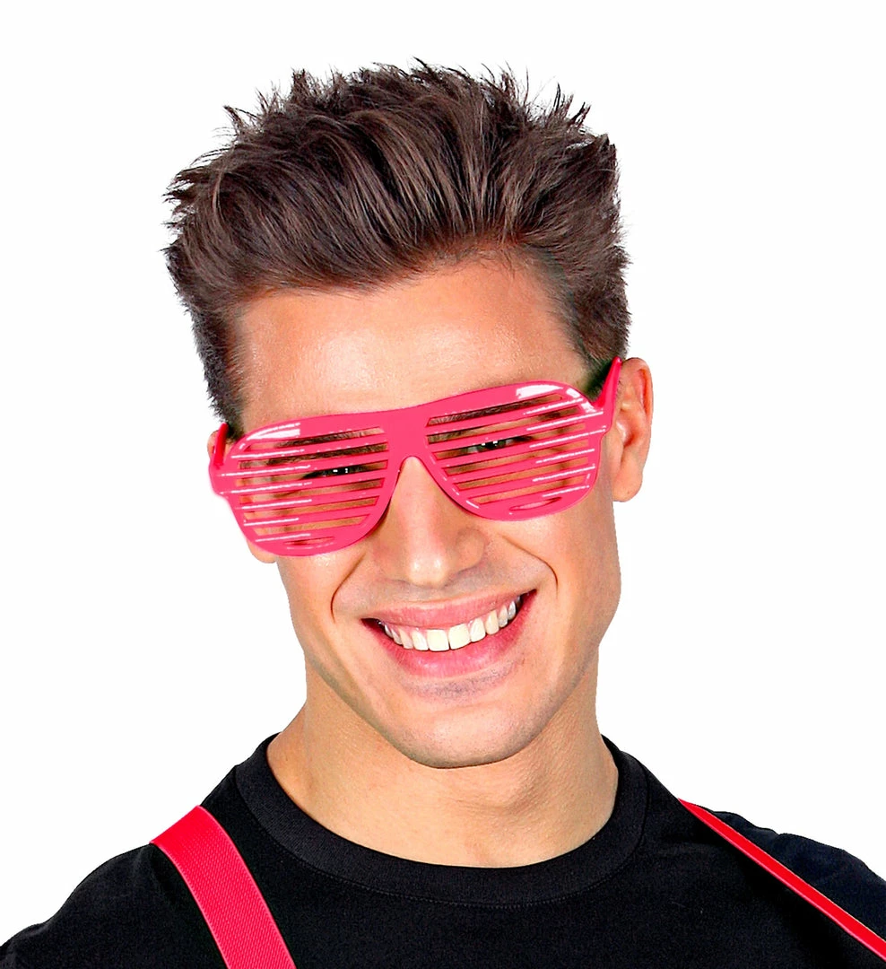 Widmann 1980's Neon Pink Shutter Glasses 5 Widmann 1980's Neon Pink Shutter Glasses