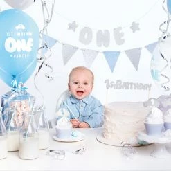 Partydecor 1st Birthday Party Decoration Box Blue Party Supplies