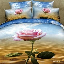 My Fancy Dress 3D Pink Rose Print 3 Piece Bed Sets Party Supplies