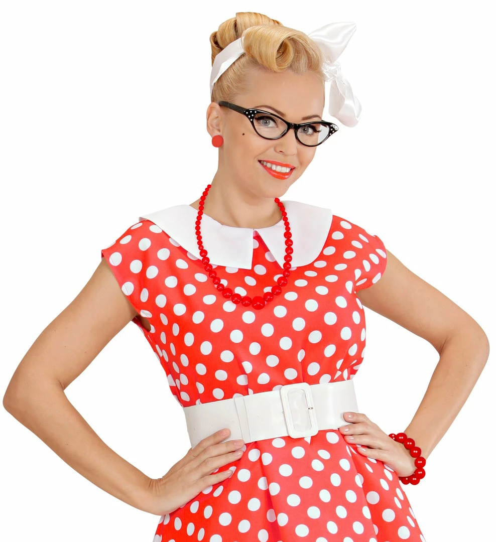 Widmann 70's Beaded Necklace Red 5 Widmann 70's Beaded Necklace Red