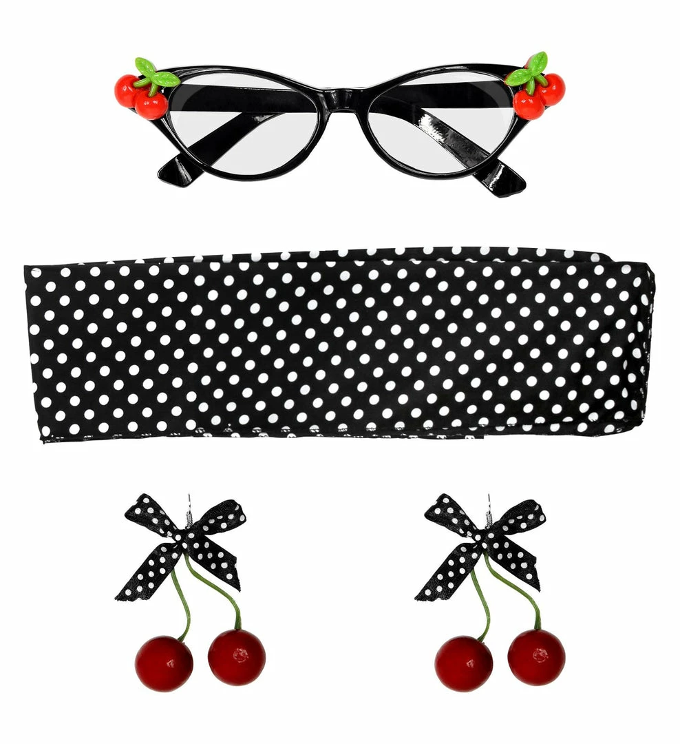 Widmann 50's Cherry Rockabilly Costume Kit 4 Widmann 50's Cherry Rockabilly Costume Kit
