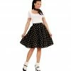 Widmann 50's Rockabilly Black Polka Dot Skirt And Neckscarf 2 Widmann 50's Rockabilly Black Polka Dot Skirt And Neckscarf
