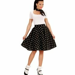 Widmann 50's Rockabilly Black Polka Dot Skirt And Neckscarf