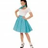 Widmann 50's Rockabilly Blue Polka Dot Skirt And Neckscarf 1 Widmann 50's Rockabilly Blue Polka Dot Skirt And Neckscarf