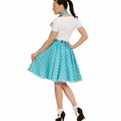 Widmann 50's Rockabilly Blue Polka Dot Skirt And Neckscarf 7 Widmann 50's Rockabilly Blue Polka Dot Skirt And Neckscarf
