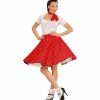 Widmann 50's Rockabilly Red Polka Dot Skirt And Neckscarf 1 Widmann 50's Rockabilly Red Polka Dot Skirt And Neckscarf