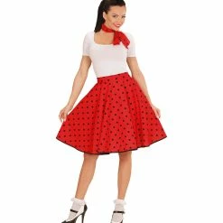 Widmann 50's Rockabilly Red Polka Dot Skirt And Neckscarf 7 Widmann 50's Rockabilly Red Polka Dot Skirt And Neckscarf