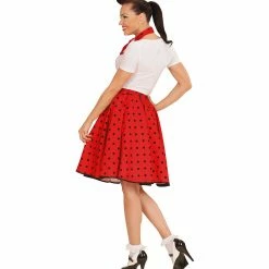Widmann 50's Rockabilly Red Polka Dot Skirt And Neckscarf