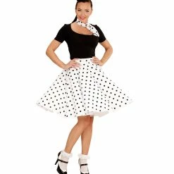 Widmann 50's Rockabilly White Polka Dot Skirt And Neckscarf Decades And History 7 Widmann 50's Rockabilly White Polka Dot Skirt And Neckscarf Decades And History