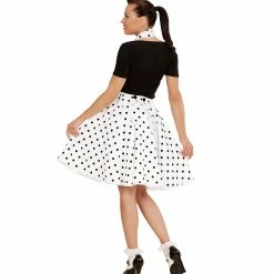 Widmann 50's Rockabilly White Polka Dot Skirt And Neckscarf Decades And History