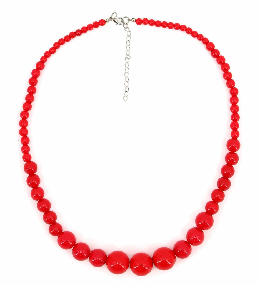 Widmann 70's Beaded Necklace Red 3 Widmann 70's Beaded Necklace Red