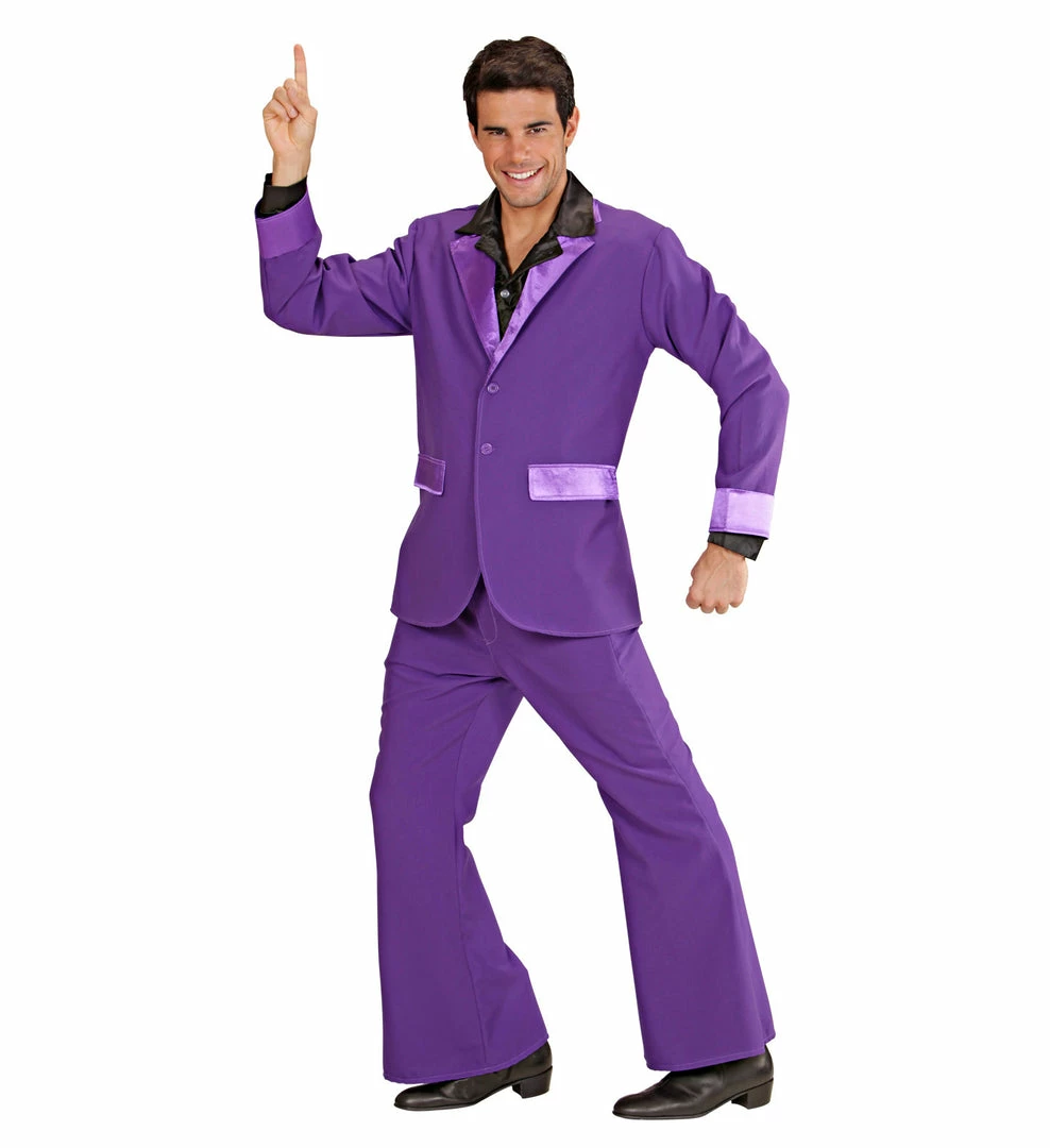 Widmann Decades And History 70's Disco Suit Costume Purple 3 Widmann Decades And History 70's Disco Suit Costume Purple