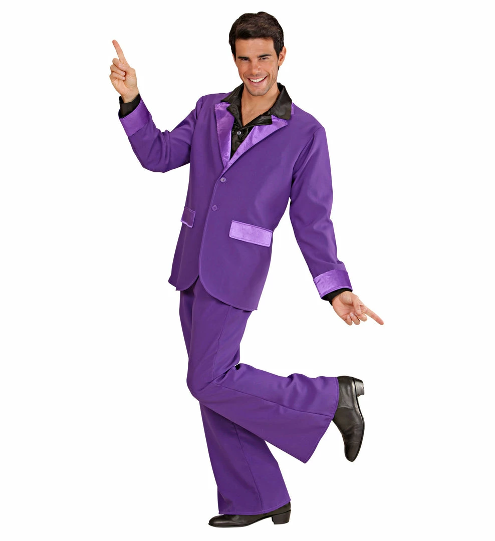 Widmann Decades And History 70's Disco Suit Costume Purple 4 Widmann Decades And History 70's Disco Suit Costume Purple