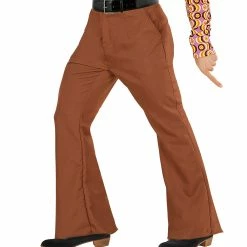 Widmann 70's Groovy Disco Flares Trousers Brown