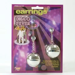 Bristol 70s Disco Ball Costume Earrings 1970's