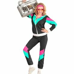 Widmann 80's Black Shell Suit Costume