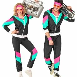 Widmann 80's Black Shell Suit Costume