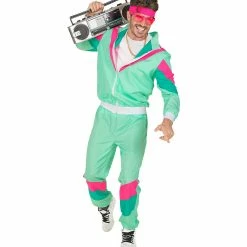 Widmann 1980's 80's Blue Shell Suit Costume 9 Widmann 1980's 80's Blue Shell Suit Costume