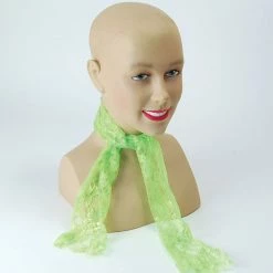 Bristol 80's Neon Lace Scarf In Green 1980's