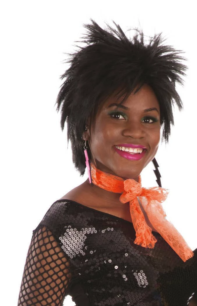 My Fancy Dress Decades And History 80's Neon Lace Scarf In Orange 3 My Fancy Dress Decades And History 80's Neon Lace Scarf In Orange