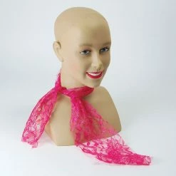 Bristol 80's Neon Lace Scarf In Pink 1980's