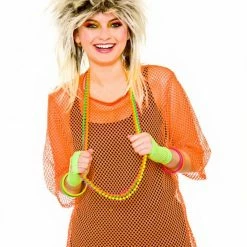 Wicked 80's Neon Orange Mesh Top