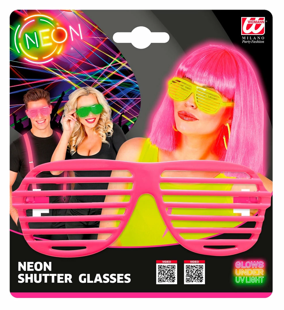 Widmann 1980's Neon Pink Shutter Glasses 3 Widmann 1980's Neon Pink Shutter Glasses