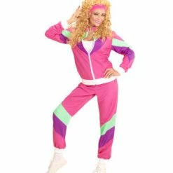 Widmann 80's Pink Shell Suit Costume Ladies 1980's