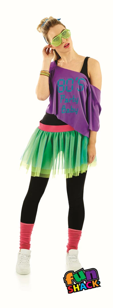 Funshack 80's Print Tutu Costume Kit 1980's 4 Funshack 80's Print Tutu Costume Kit 1980's