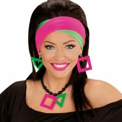 Bristol 1980's 80s Neon Necklace And Earrings Set