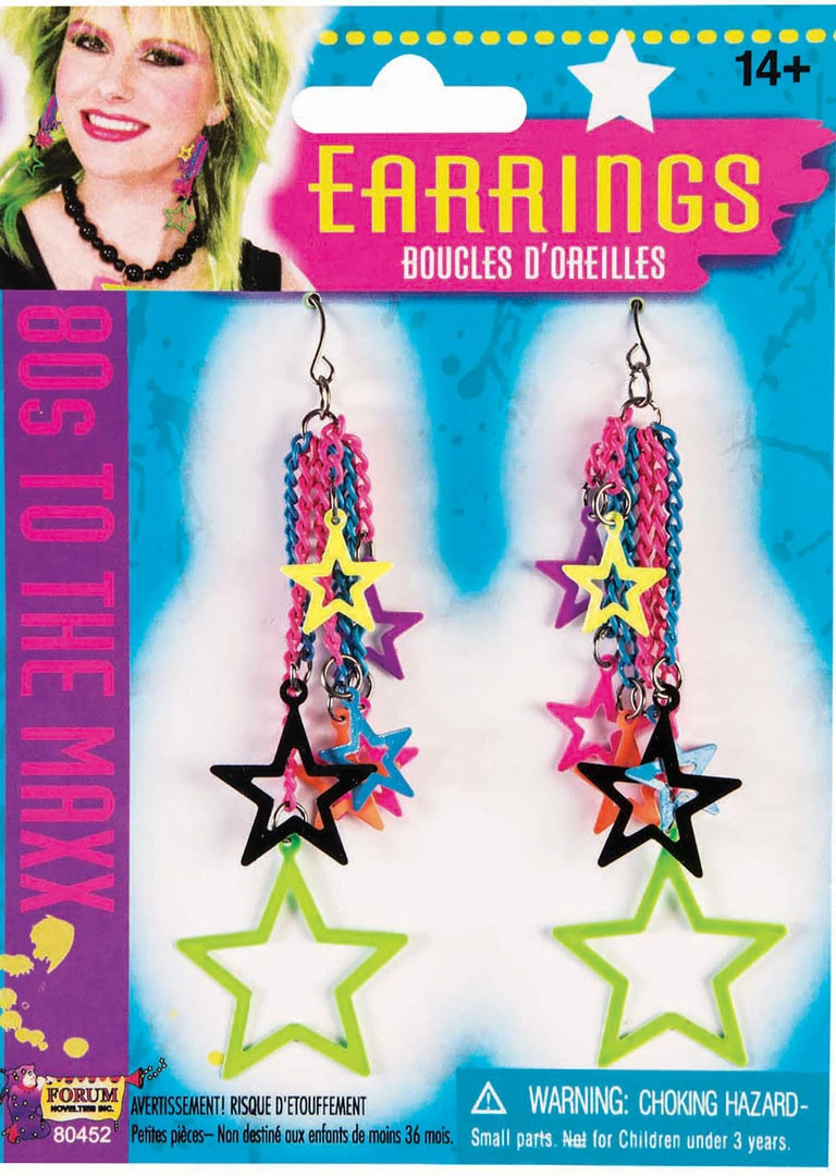 Bristol 1980's 80s Neon Star Earrings 3 Bristol 1980's 80s Neon Star Earrings