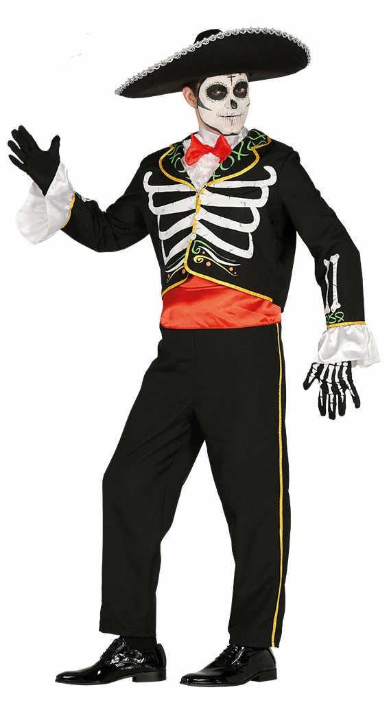Fiestas Guirca Day Of The Dead Senor Costume Men's 3 Fiestas Guirca Day Of The Dead Senor Costume Men's