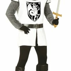 Fiestas Guirca Adult White Crusader Knight Medieval Costume