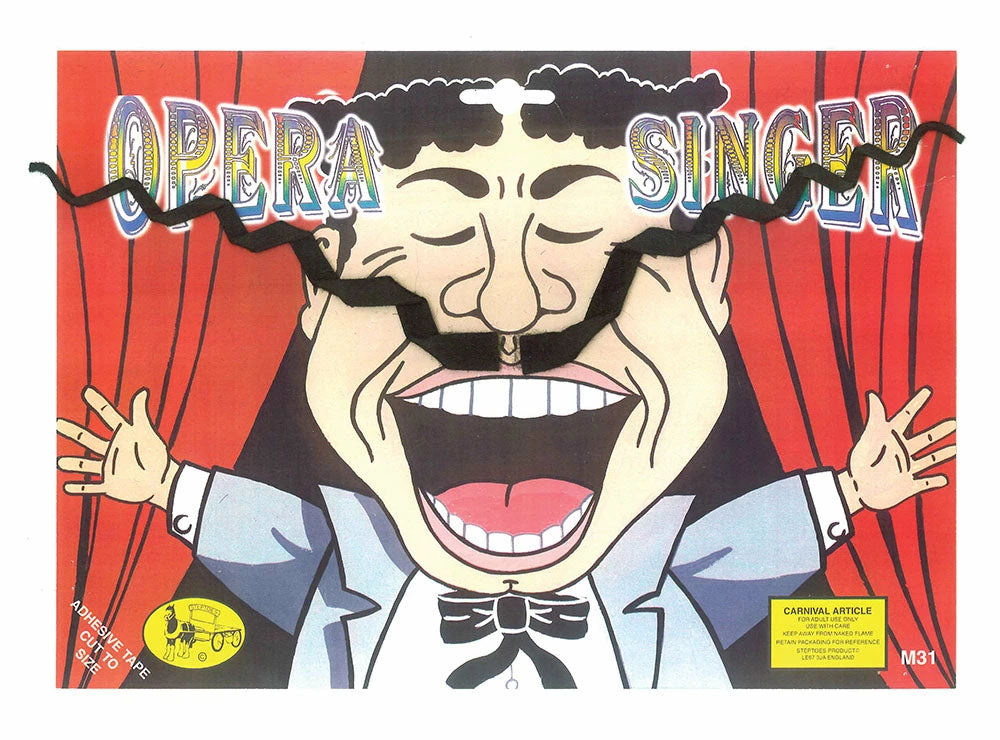 Bristol Opera Singer Black Curly Moustache Costume Accessories 3 Bristol Opera Singer Black Curly Moustache Costume Accessories