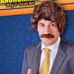 Bristol Wigs Anchorman Wig & Tash Set