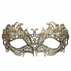 Widmann Costume Accessories Antique Gold Lace Eye-mask