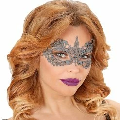 Widmann Costume Accessories Antique Platinum Gold Lace Eye-mask