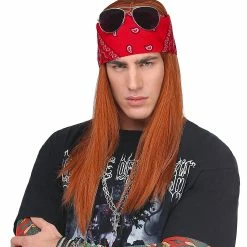 Widmann Axel Rose Wig With Bandana And Sunglasses 1980's