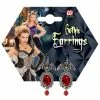 Widmann Bat Costume Earrings With Red Gemstone Halloween Accessories
