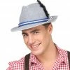 Fiestas Guirca Bavarian Fedora Hat With Edelweiss & Feather World Costumes 2 Fiestas Guirca Bavarian Fedora Hat With Edelweiss & Feather World Costumes