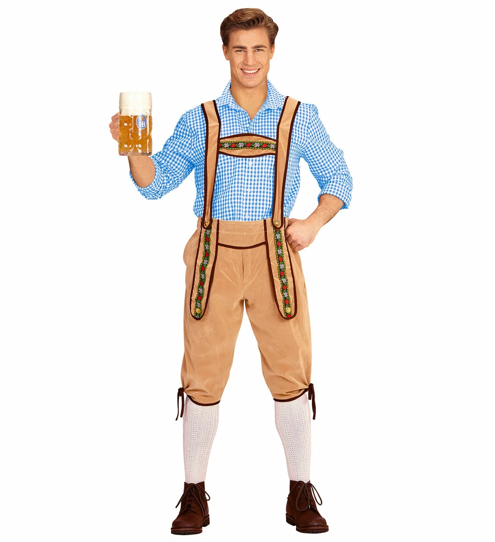 Widmann World Costumes Bavarian Lederhosen Costume Light Brown 3 Widmann World Costumes Bavarian Lederhosen Costume Light Brown