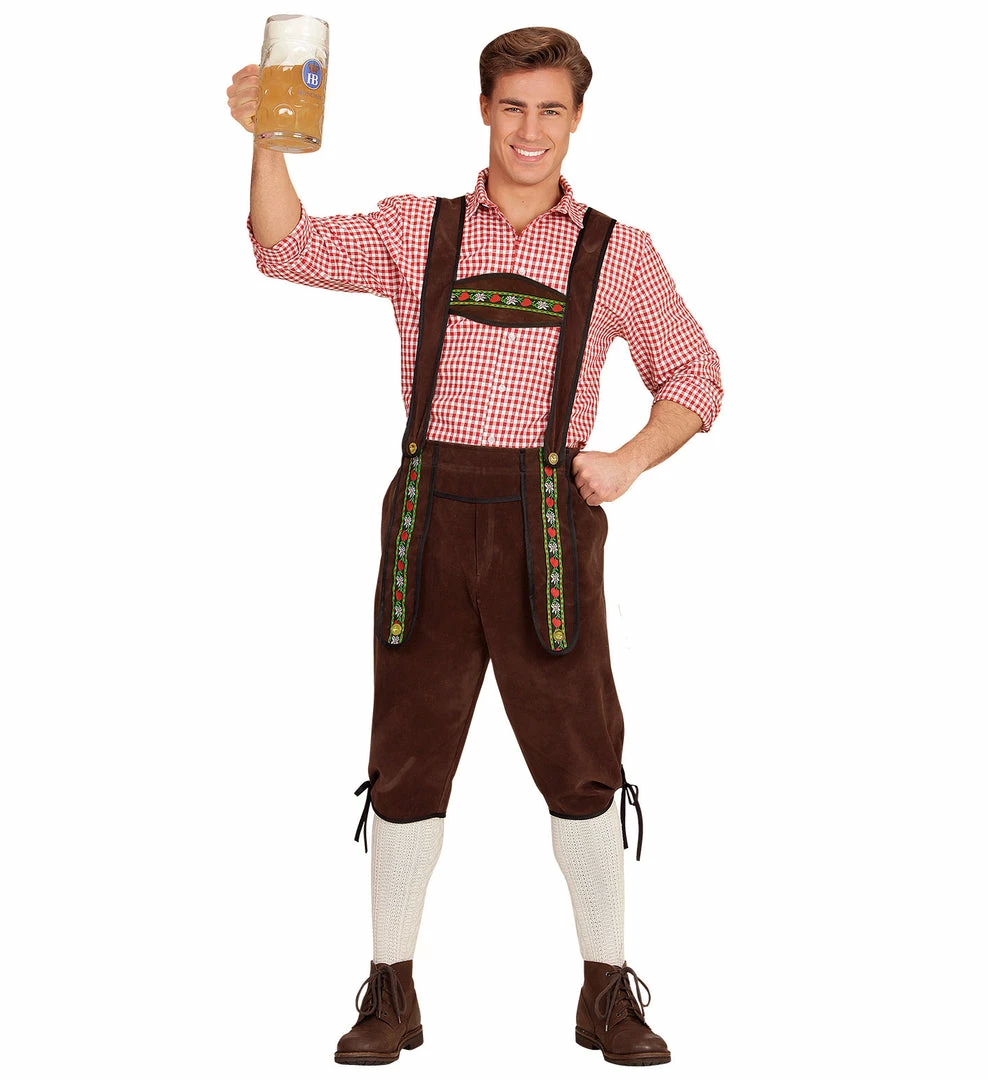 Widmann World Costumes Bavarian Lederhosen Costume Brown 3 Widmann World Costumes Bavarian Lederhosen Costume Brown