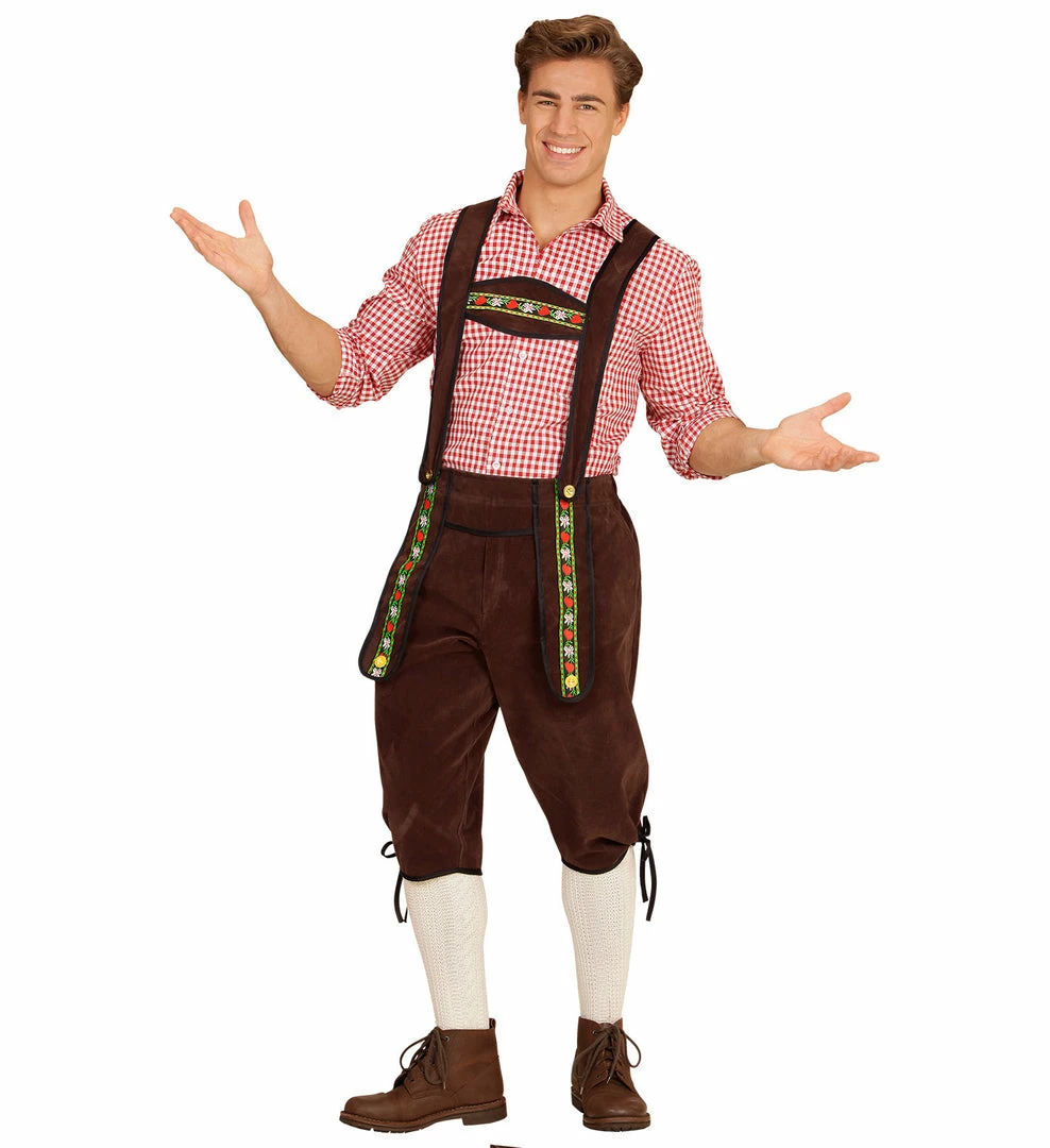 Widmann World Costumes Bavarian Lederhosen Costume Brown 4 Widmann World Costumes Bavarian Lederhosen Costume Brown